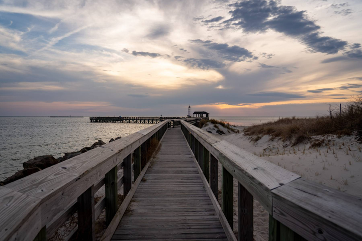 People fishing on the Cape Charles Fishing Pier